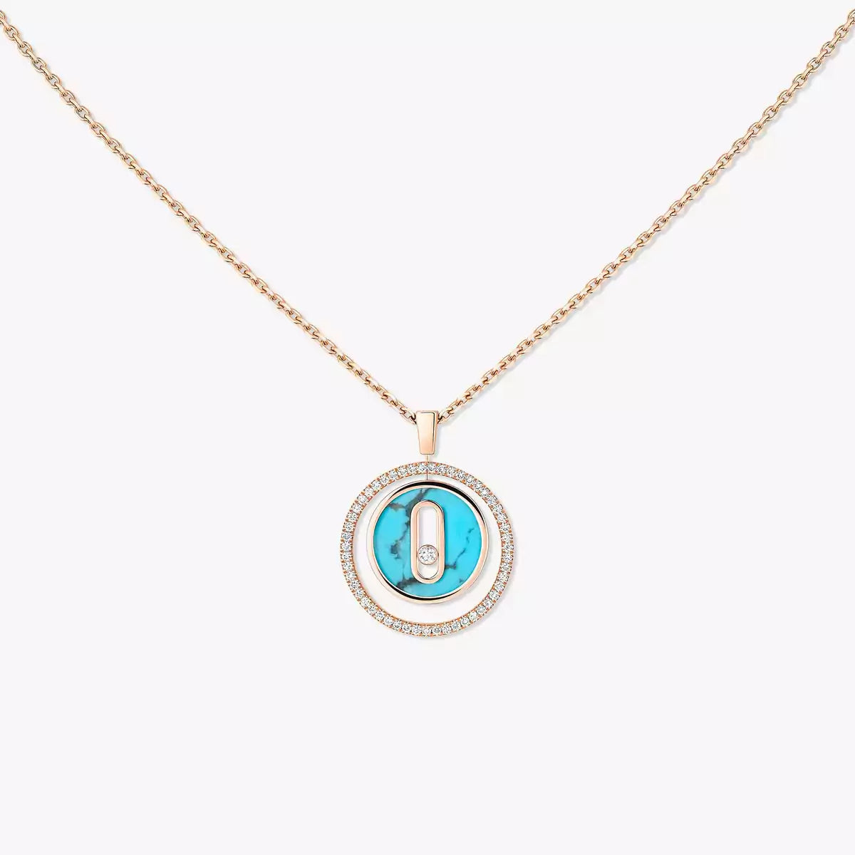 [ORA]Lucky Move Diamond Necklace in Rose Gold and White Mother-of-Pearl