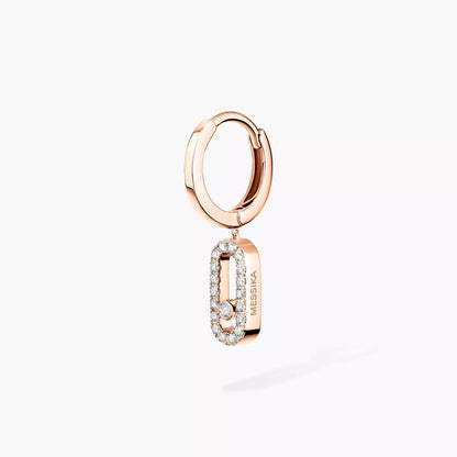 [ORA]Move Uno Single Diamond Hoop Earring