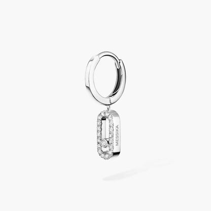 [ORA]Move Uno Single Diamond Hoop Earring