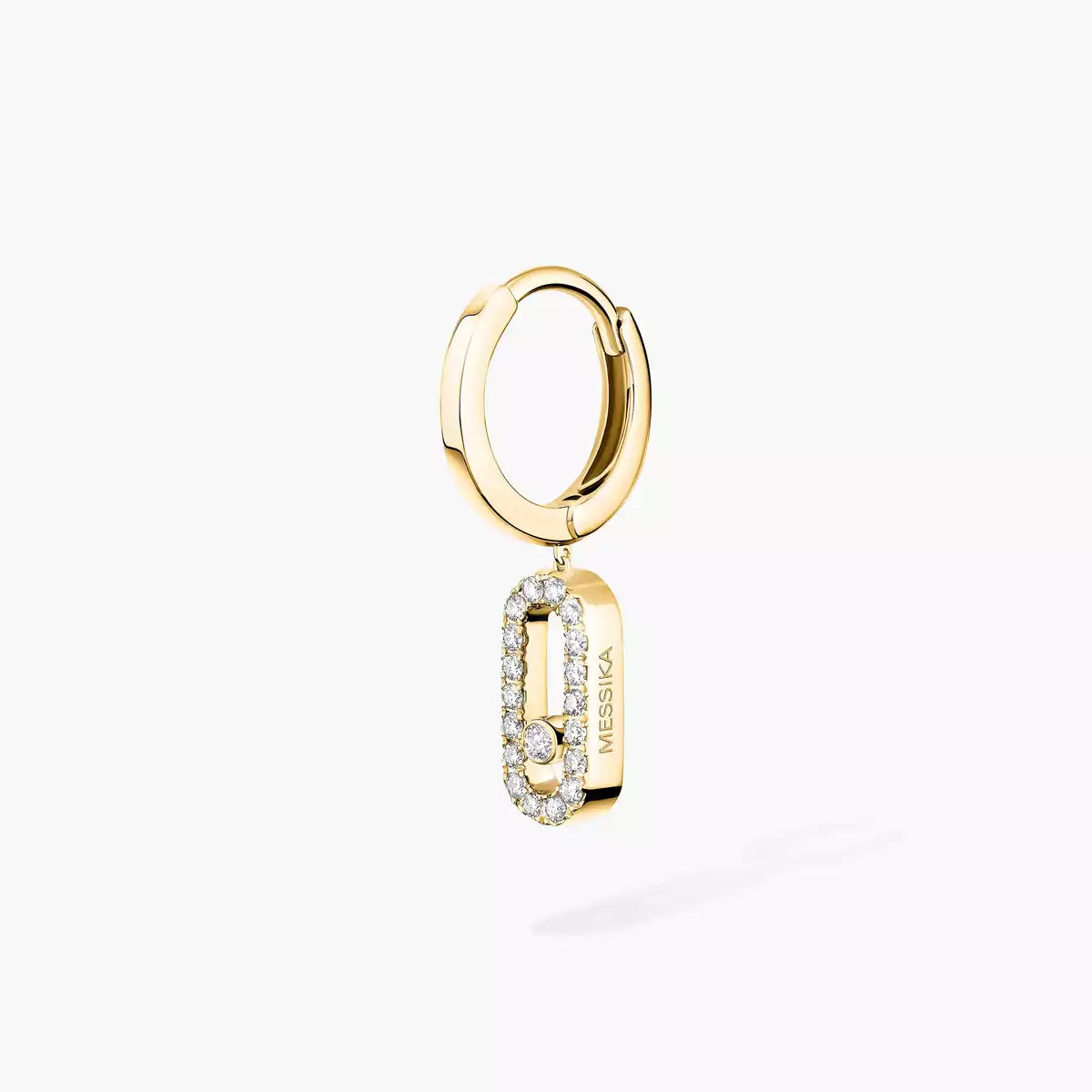 [ORA]Move Uno Single Diamond Hoop Earring