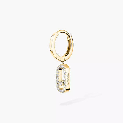 [ORA]Move Uno Single Diamond Hoop Earring
