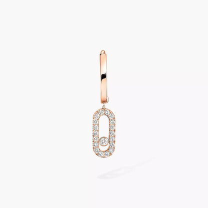 [ORA]Move Uno Single Diamond Hoop Earring