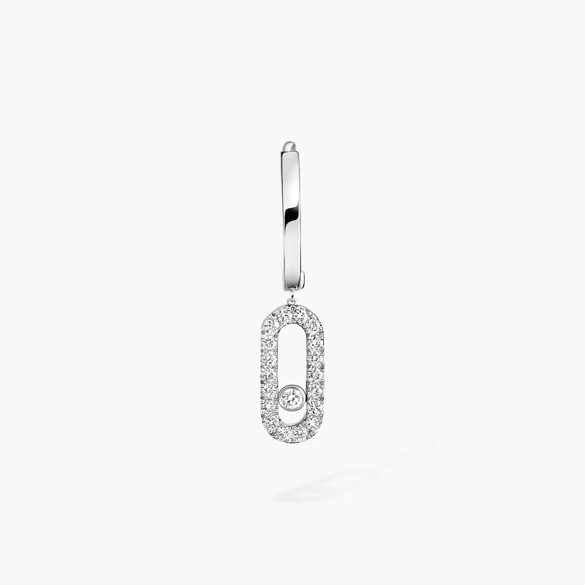 [ORA]Move Uno Single Diamond Hoop Earring