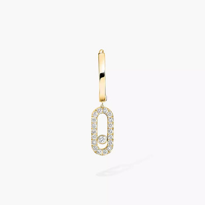 [ORA]Move Uno Single Diamond Hoop Earring