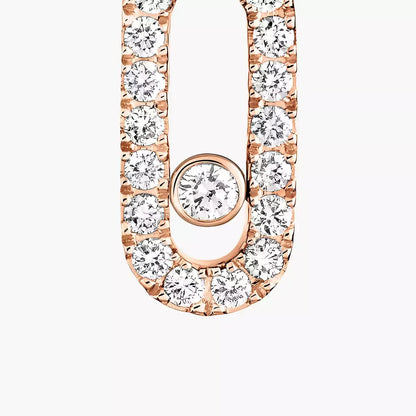 [ORA]Move Uno Single Diamond Hoop Earring