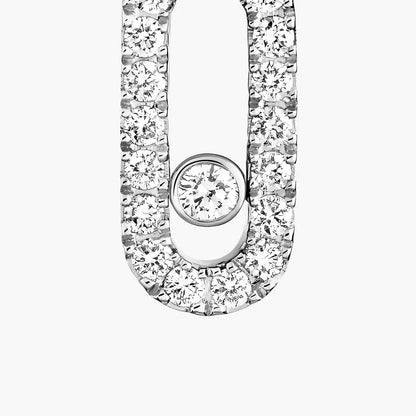 [ORA]Move Uno Single Diamond Hoop Earring