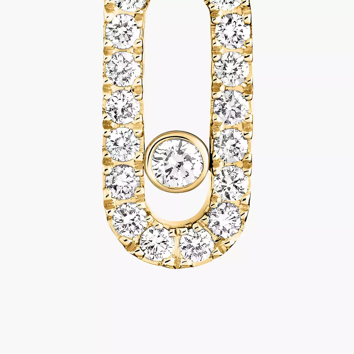 [ORA]Move Uno Single Diamond Hoop Earring