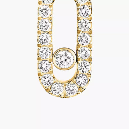[ORA]Move Uno Single Diamond Hoop Earring