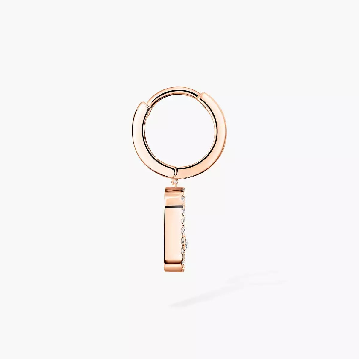[ORA]Move Uno Single Diamond Hoop Earring