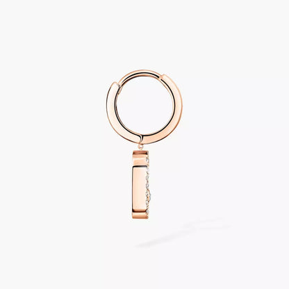 [ORA]Move Uno Single Diamond Hoop Earring