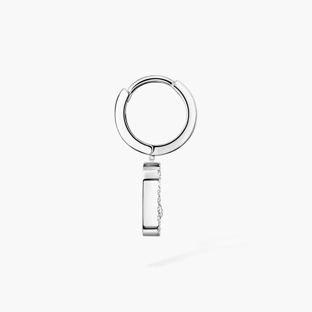 [ORA]Move Uno Single Diamond Hoop Earring
