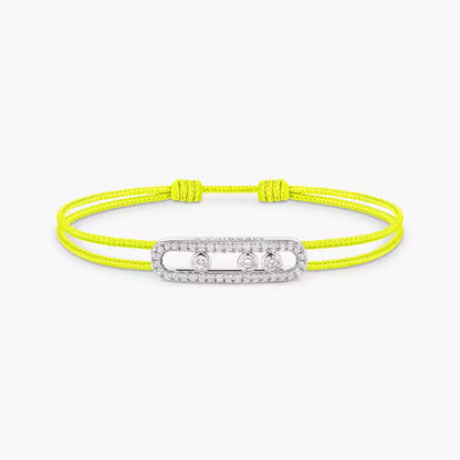 [ORA]Messika Care(s) pink cord pav¨¦ bracelet