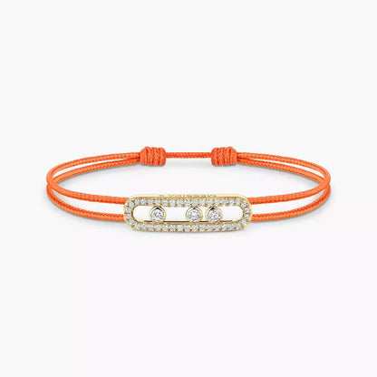 [ORA]Messika Care(s) pink cord pav¨¦ bracelet