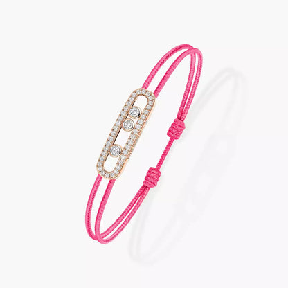 [ORA]Messika Care(s) pink cord pav¨¦ bracelet