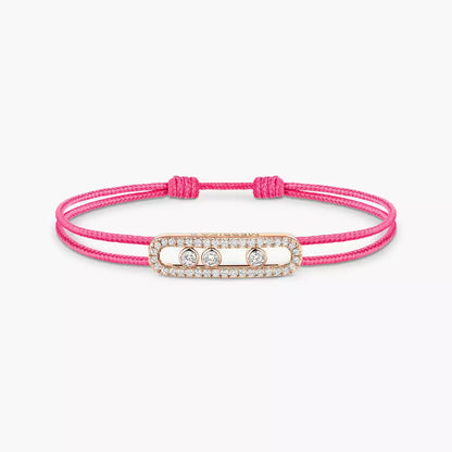 [ORA]Messika Care(s) pink cord pav¨¦ bracelet