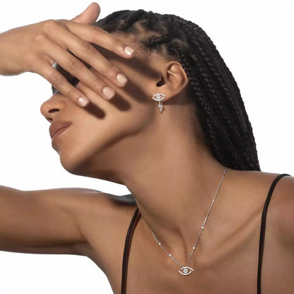 [ORA]Pave_ Diamond Necklace Lucky Eye