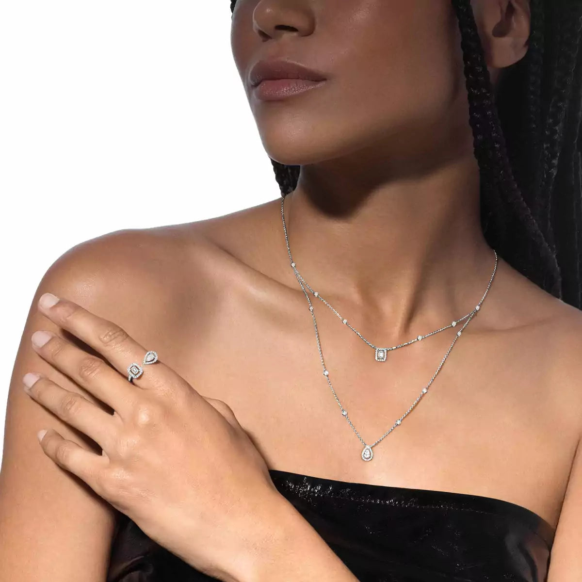 [ORA]Diamond Necklace My Twin 2 Rows
