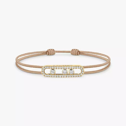 [ORA]Messika Care(s) pink cord pav¨¦ bracelet