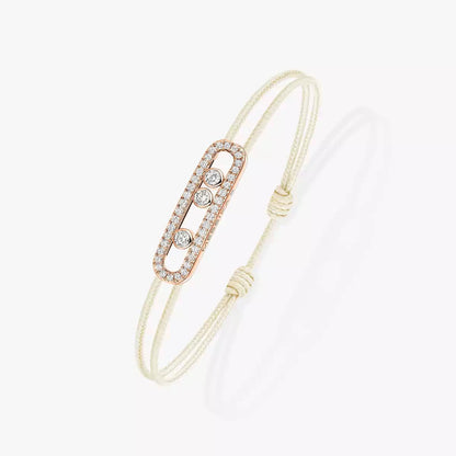 [ORA]Messika Care(s) pink cord pav¨¦ bracelet