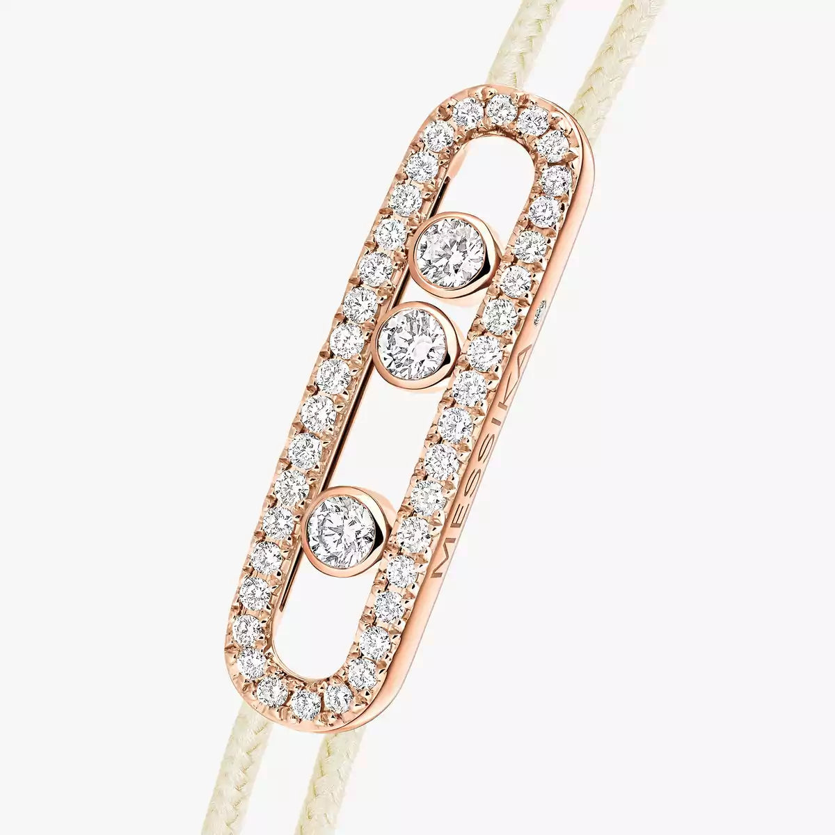 [ORA]Messika Care(s) pink cord pav¨¦ bracelet