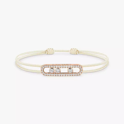 [ORA]Messika Care(s) pink cord pav¨¦ bracelet