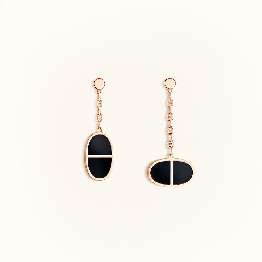 [ORA]CHAINE VERSO BLACK CERAMIC EARRINGS