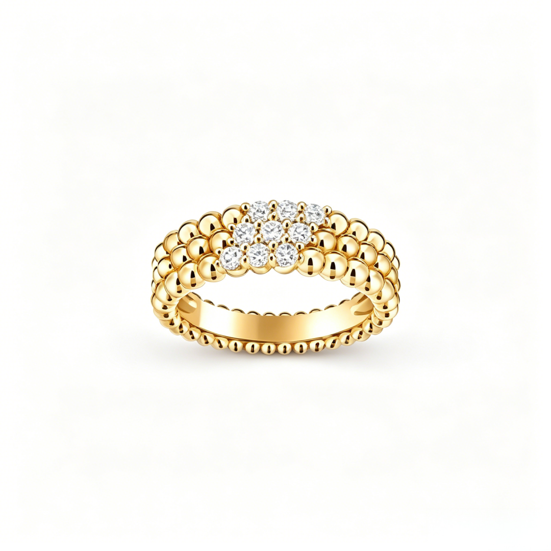 [ORA] THREE-ROW DIAMOND RING