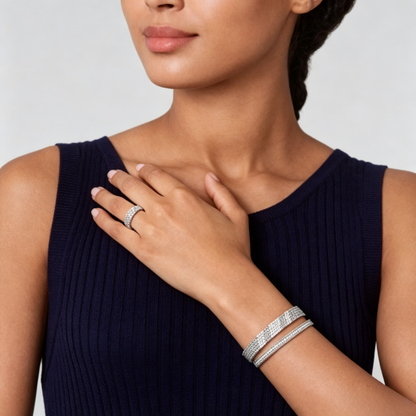 [ORA] THREE-ROW DIAMOND RING