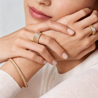 [ORA] THREE-ROW DIAMOND RING