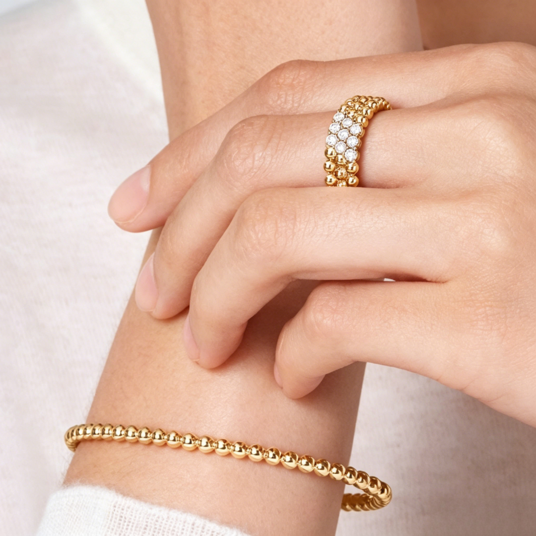 [ORA] THREE-ROW DIAMOND RING