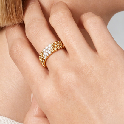[ORA] THREE-ROW DIAMOND RING