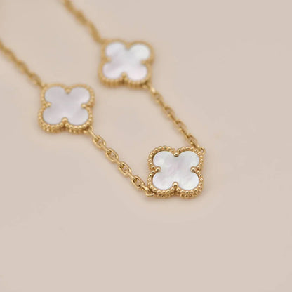 [ORA]CLOVER WHITE PEARL MOP 5 MOTIF BRACELET COLLECTION