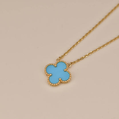 [ORA]CLOVER 15MM VINTAGE TURQUOISE NECKLACE
