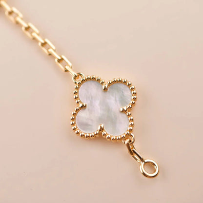 [ORA]CLOVER WHITE PEARL MOP 5 MOTIF BRACELET COLLECTION