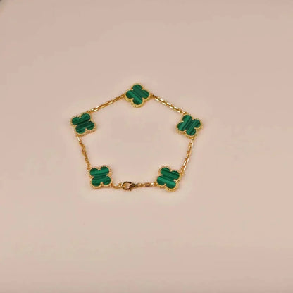 [ORA] CLOVER 5 MOTIF MALACHITE BRACELET COLLECTION