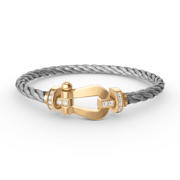 [ORA]FORCE LARGE HORSESHOE HALF DIAMOND BRACELET GOLD