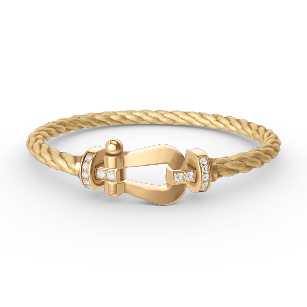 [ORA]FORCE LARGE HORSESHOE HALF DIAMOND BRACELET GOLD