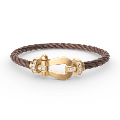 [ORA]FORCE LARGE HORSESHOE HALF DIAMOND BRACELET GOLD
