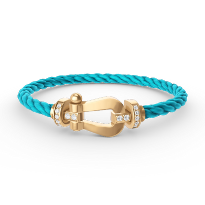 [ORA]FORCE LARGE HORSESHOE HALF DIAMOND BRACELET GOLD