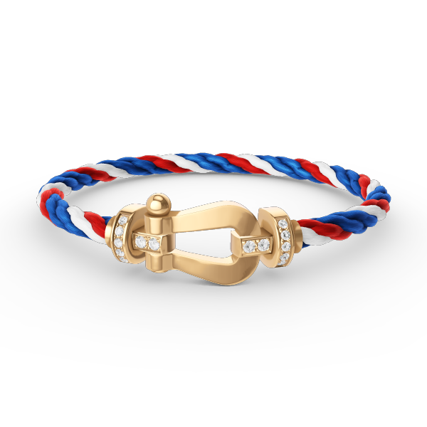 [ORA]FORCE LARGE HORSESHOE HALF DIAMOND BRACELET GOLD