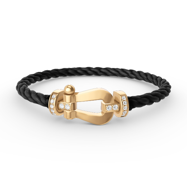 [ORA]FORCE LARGE HORSESHOE HALF DIAMOND BRACELET GOLD
