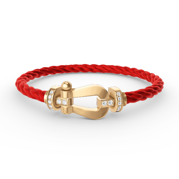 [ORA]FORCE LARGE HORSESHOE HALF DIAMOND BRACELET GOLD