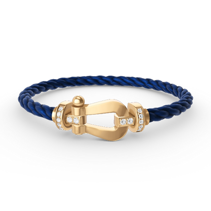 [ORA]FORCE LARGE HORSESHOE HALF DIAMOND BRACELET GOLD