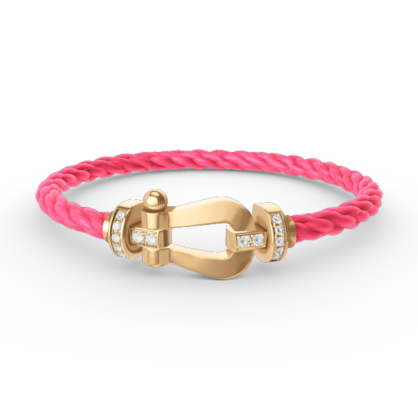 [ORA]FORCE LARGE HORSESHOE HALF DIAMOND BRACELET GOLD