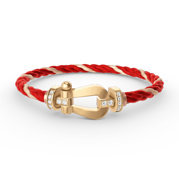 [ORA]FORCE LARGE HORSESHOE HALF DIAMOND BRACELET GOLD