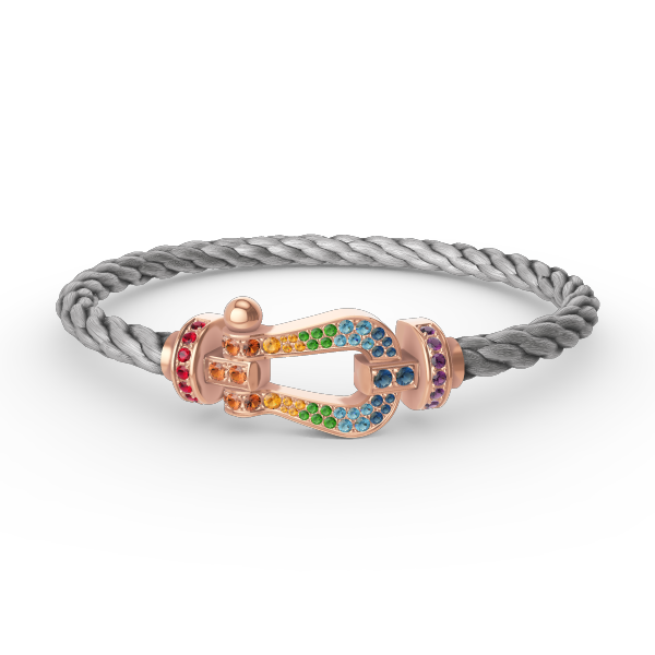 [ORA]FORCE LARGE HORSESHOE  COLORED DIAMOND BRACELET ROSE GOLD