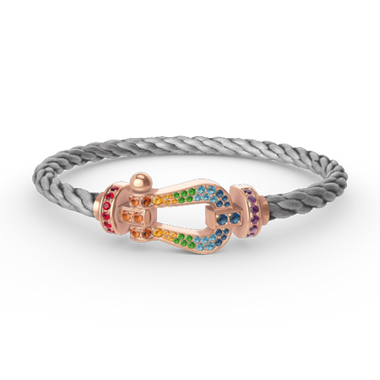 [ORA]FORCE LARGE HORSESHOE  COLORED DIAMOND BRACELET ROSE GOLD
