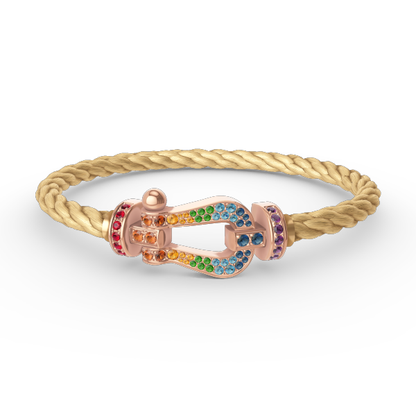 [ORA]FORCE LARGE HORSESHOE  COLORED DIAMOND BRACELET ROSE GOLD