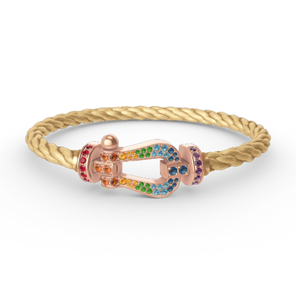 [ORA]FORCE LARGE HORSESHOE  COLORED DIAMOND BRACELET ROSE GOLD