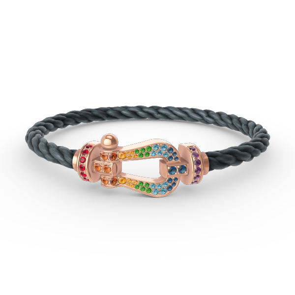 [ORA]FORCE LARGE HORSESHOE  COLORED DIAMOND BRACELET ROSE GOLD